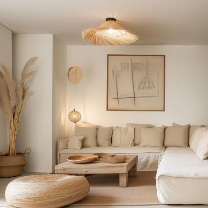 Brilagi - LED-pintakiinnitteinen kattokruunu CERIA BOHO 1xE27/40W/230V, halkaisija 100 cm, rottinki