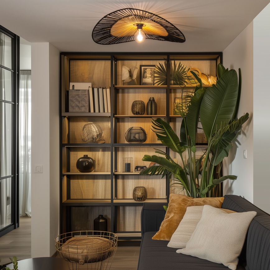 Brilagi - LED-pintakiinnitteinen kattokruunu CERIA BOHO 1xE27/40W/230V halkaisija 80 cm musta/ruskea