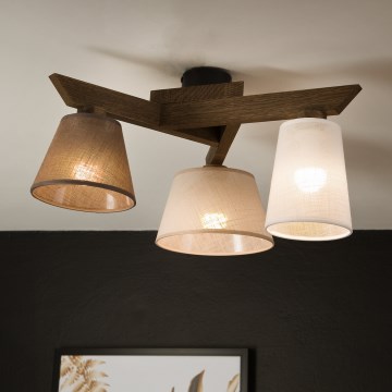 Brilagi - LED Pintakiinnitteinen kattovalaisin ANTHONY 3xE14/40W/230V tammi-pähkinä