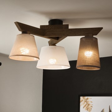 Brilagi - LED Pintakiinnitteinen kattovalaisin ANTHONY 3xE14/40W/230V tammi-pähkinä