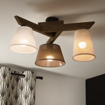 Brilagi - LED Pintakiinnitteinen kattovalaisin ANTHONY 3xE14/40W/230V tammi-pähkinä