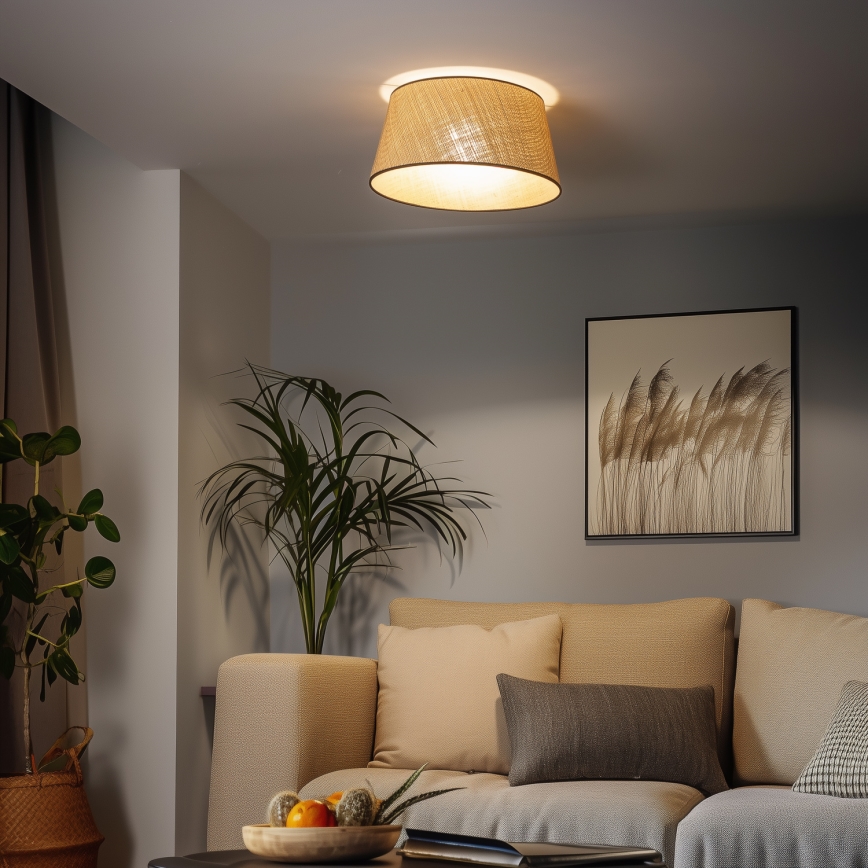 Brilagi - LED-pintakiinnitteinen kattovalaisin CERIA, 1× E27 / 40 W / 230 V, halkaisija 50 cm, beige