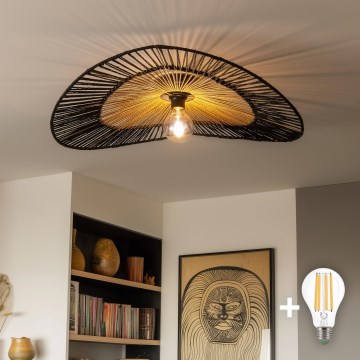 Brilagi - LED pintakiinnitteinen kattovalaisin CERIA BOHO 1xE27/40W/230V halkaisija 50 cm musta/ruskea