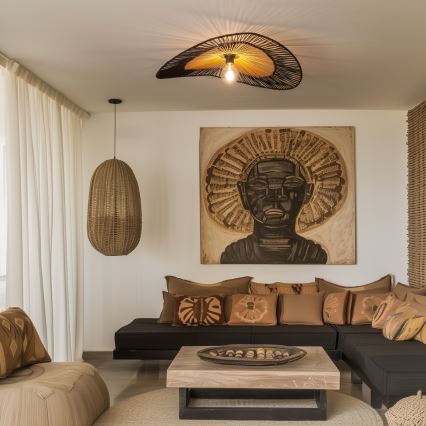 Brilagi - LED pintakiinnitteinen kattovalaisin CERIA BOHO 1xE27/40W/230V halkaisija 50 cm musta/ruskea