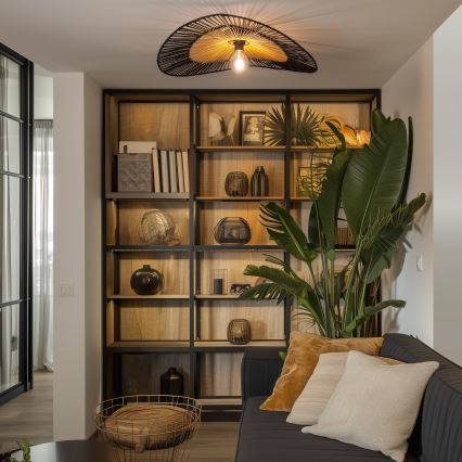 Brilagi - LED pintakiinnitteinen kattovalaisin CERIA BOHO 1xE27/40W/230V halkaisija 50 cm musta/ruskea