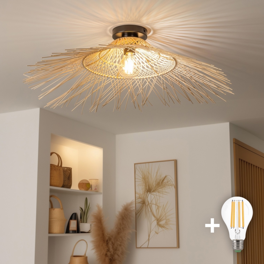 Brilagi - LED-pintakiinnitteinen kattovalaisin CERIA BOHO 1xE27/40W/230V Ø 70 cm bambu