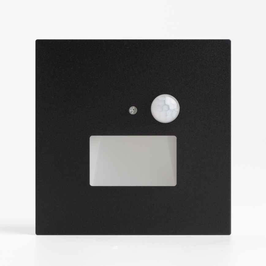 Brilagi - LED-porrasvalaisin liike- ja hämäräanturilla JACK LED/1,5W/230V 3000/4000/6500K musta