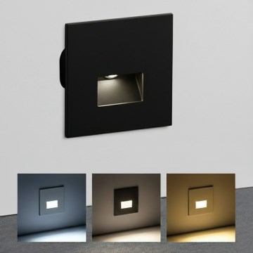 Brilagi - LED-portaikkovalaisin JACK LED/3W/230V 3000/4000/6500K IP65 musta