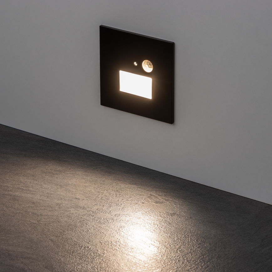 Brilagi - LED Porrasvalo liiketunnistimella JACK LED/1,5W/230V 3000K/4000K/6500K musta