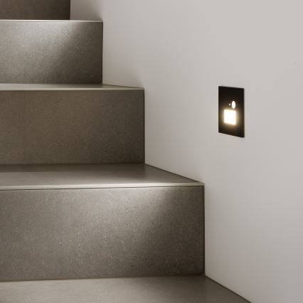 Brilagi - LED Porrasvalo liiketunnistimella JACK LED/1,5W/230V 3000K/4000K/6500K musta