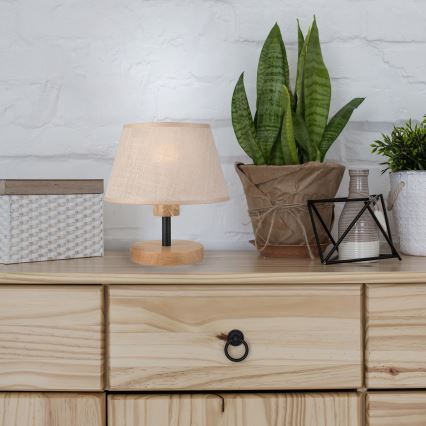Brilagi - LED Pöytävalaisin ANTHONY 1xE27/60W/230V tammi/beige