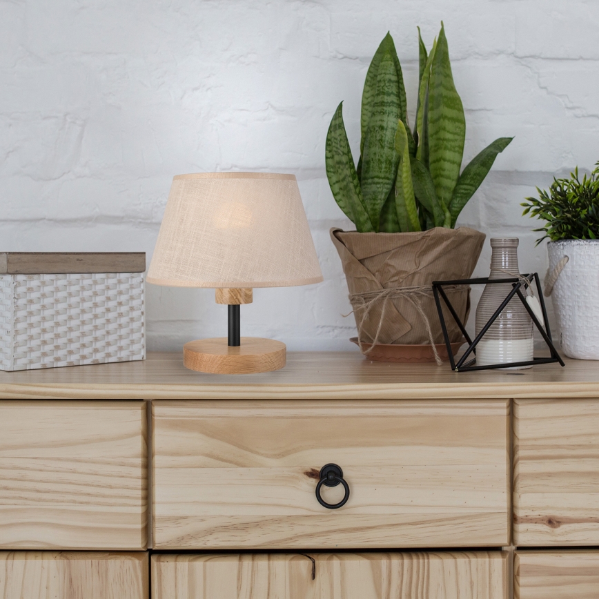 Brilagi - LED Pöytävalaisin ANTHONY 1xE27/60W/230V tammi/beige