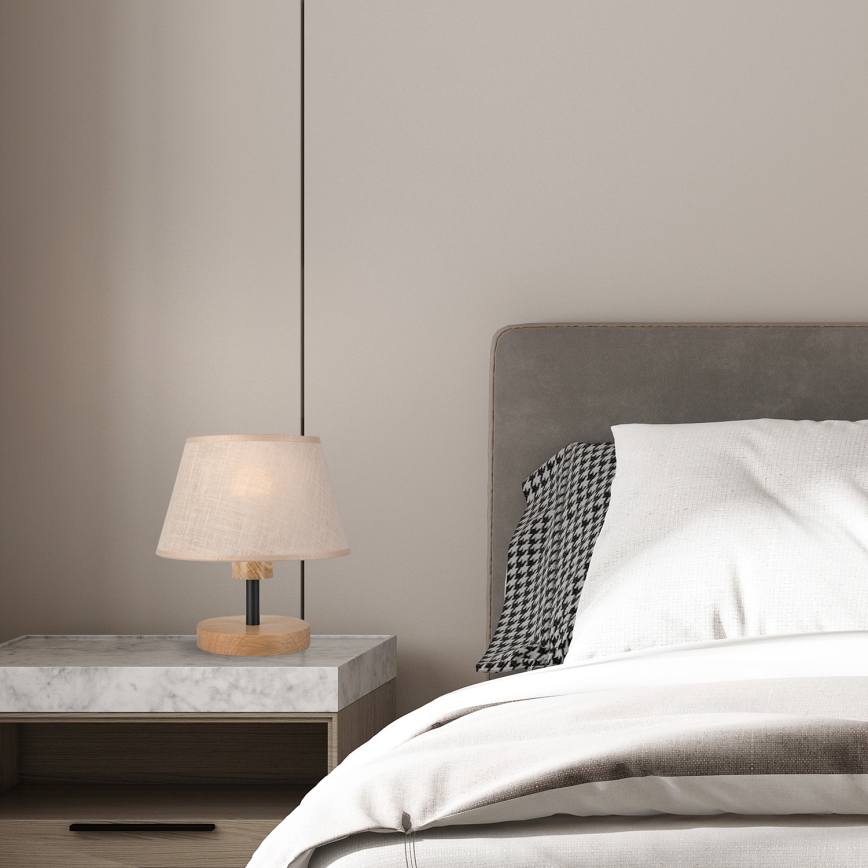 Brilagi - LED Pöytävalaisin ANTHONY 1xE27/60W/230V tammi/beige
