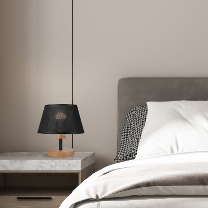 Brilagi - LED Pöytävalaisin ANTHONY 1xE27/60W/230V tammi/musta