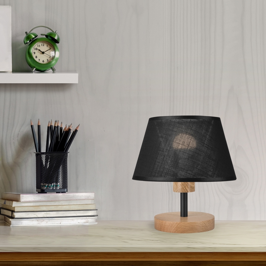 Brilagi - LED Pöytävalaisin ANTHONY 1xE27/60W/230V tammi/musta