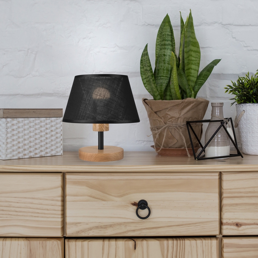 Brilagi - LED Pöytävalaisin ANTHONY 1xE27/60W/230V tammi/musta