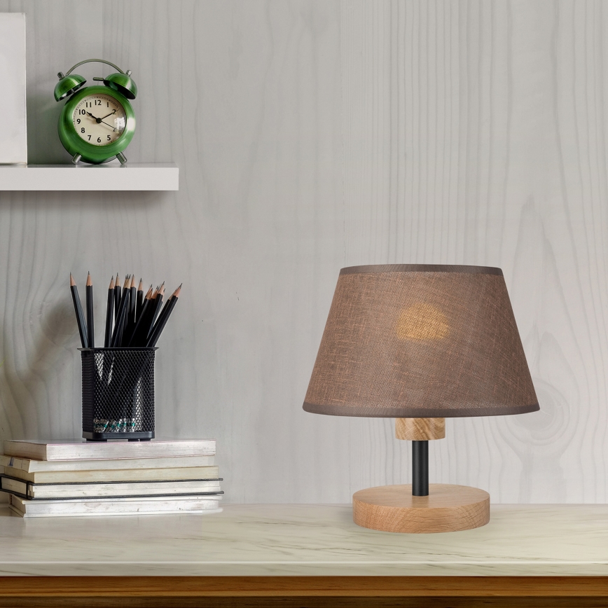 Brilagi - LED Pöytävalaisin ANTHONY 1xE27/60W/230V tammi/ruskea