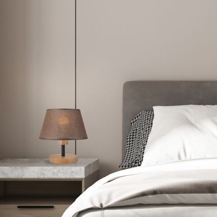Brilagi - LED Pöytävalaisin ANTHONY 1xE27/60W/230V tammi/ruskea