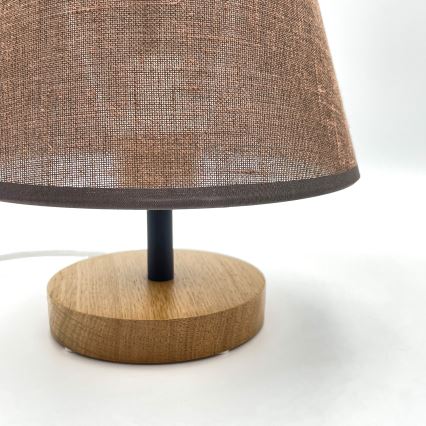 Brilagi - LED Pöytävalaisin ANTHONY 1xE27/60W/230V tammi/ruskea