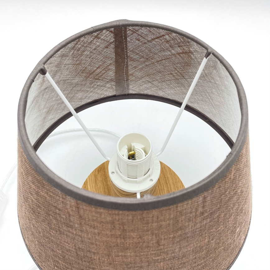 Brilagi - LED Pöytävalaisin ANTHONY 1xE27/60W/230V tammi/ruskea