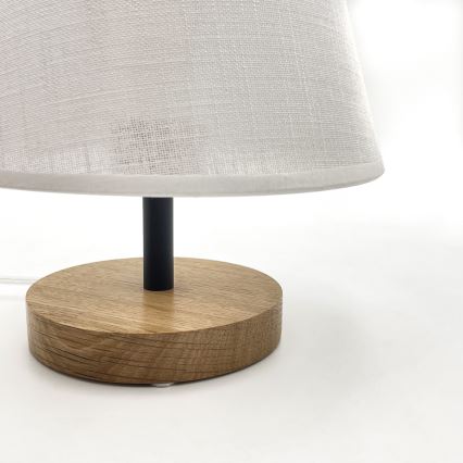 Brilagi - LED Pöytävalaisin ANTHONY 1xE27/60W/230V tammi/valkoinen