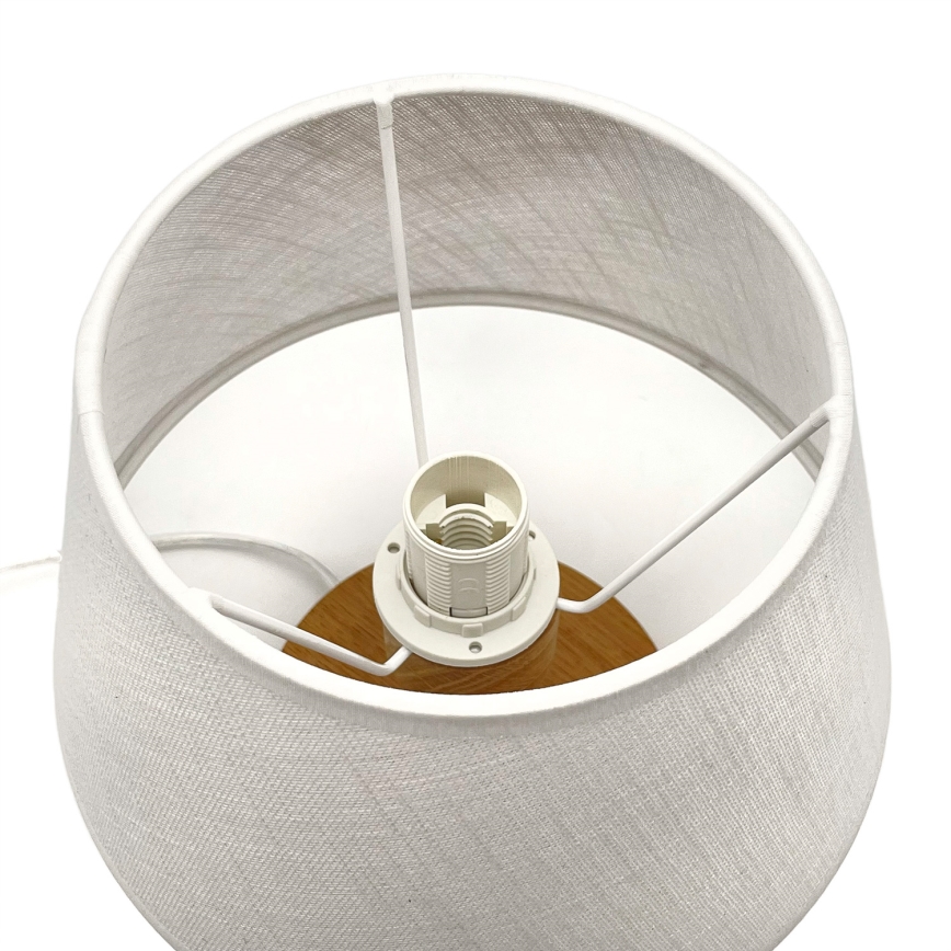 Brilagi - LED Pöytävalaisin ANTHONY 1xE27/60W/230V tammi/valkoinen