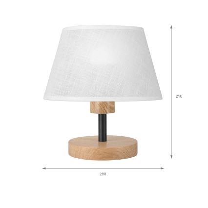 Brilagi - LED Pöytävalaisin ANTHONY 1xE27/60W/230V tammi/valkoinen