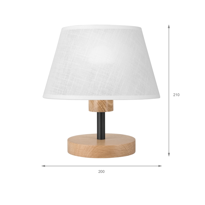 Brilagi - LED Pöytävalaisin ANTHONY 1xE27/60W/230V tammi/valkoinen
