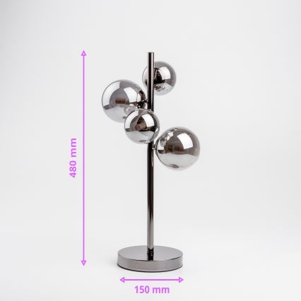 Brilagi - LED-pöytävalaisin MILLA 4xG9/3W/230V kiiltävä kromi/savuinen