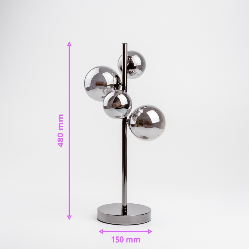 Brilagi - LED-pöytävalaisin MILLA 4xG9/3W/230V kiiltävä kromi/savuinen