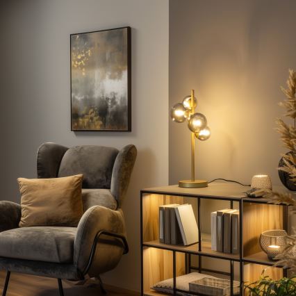 Brilagi - LED-pöytävalaisin MILLA 4xG9/3W/230V kulta/savuinen