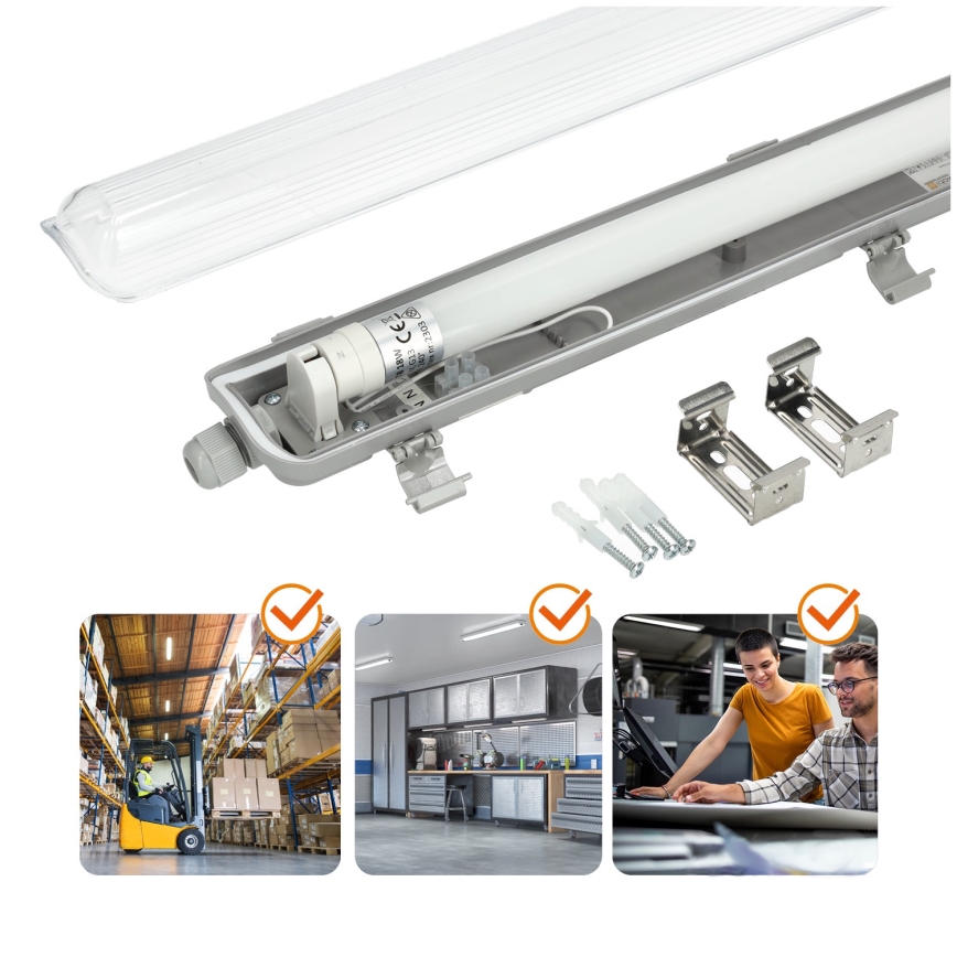 Brilagi - LED-putkityövalo OPTIMA T8 1xG13/18W/230V 4000K IP65 128 cm