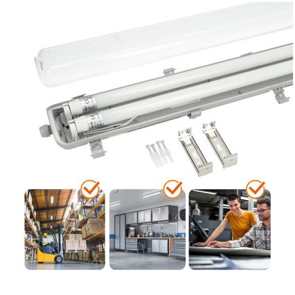 Brilagi - LED-putkityövalo OPTIMA T8 2xG13/18W/230V 4000K IP65 128 cm