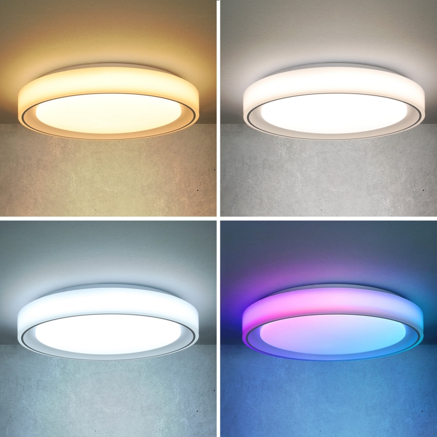 Brilagi - Himmennettävä LED-RGB-kattovalaisin FLOCO LED/30W/230V 3000-6500K Wi-Fi Tuya + LED/6W + kauko-ohjaus