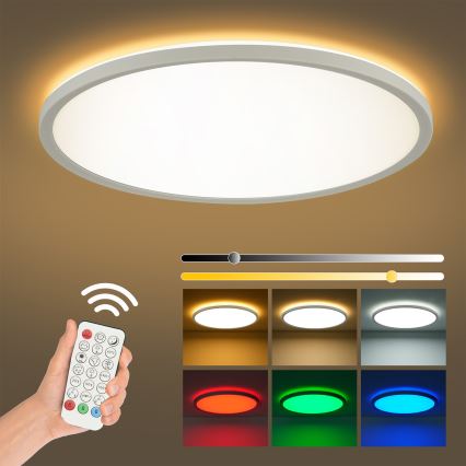 Brilagi - LED RGBW Himmennettävä kattovalo ULTRA SLIM LED/18W/230V 2700-6500K halkaisija 30 cm valkoinen + kauko-ohjaus