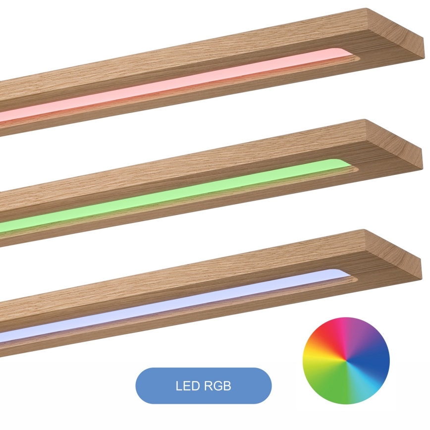 Brilagi - LED RGBW Himmennyspaneeli WOODY FRAME LED/34W/230V 11,5x123 cm 2700-6500K tammi + kauko-ohjaus