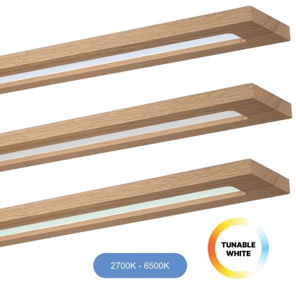 Brilagi - LED RGBW Himmennyspaneeli WOODY FRAME LED/34W/230V 11,5x123 cm 2700-6500K tammi + kauko-ohjaus