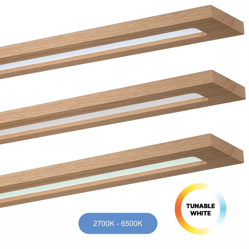 Brilagi - LED RGBW Himmennyspaneeli WOODY FRAME LED/34W/230V 11,5x123 cm 2700-6500K tammi + kauko-ohjaus