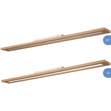 Brilagi - LED RGBW Himmennyspaneeli WOODY FRAME LED/34W/230V 11,5x123 cm 2700-6500K tammi + kauko-ohjaus