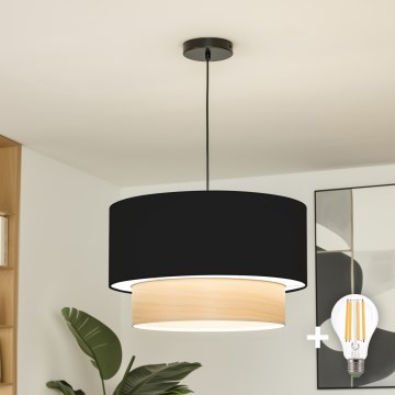 Brilagi - LED-riippuvalaisin CERIA ripustusjohdolla 1xE27/40W/230V Ø 50 cm musta/beige