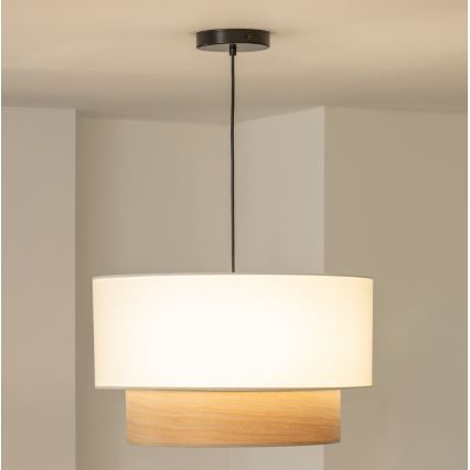 Brilagi - LED-riippuvalaisin johdolla CERIA 1xE27/40W/230V halkaisija 50 cm valkoinen/beige