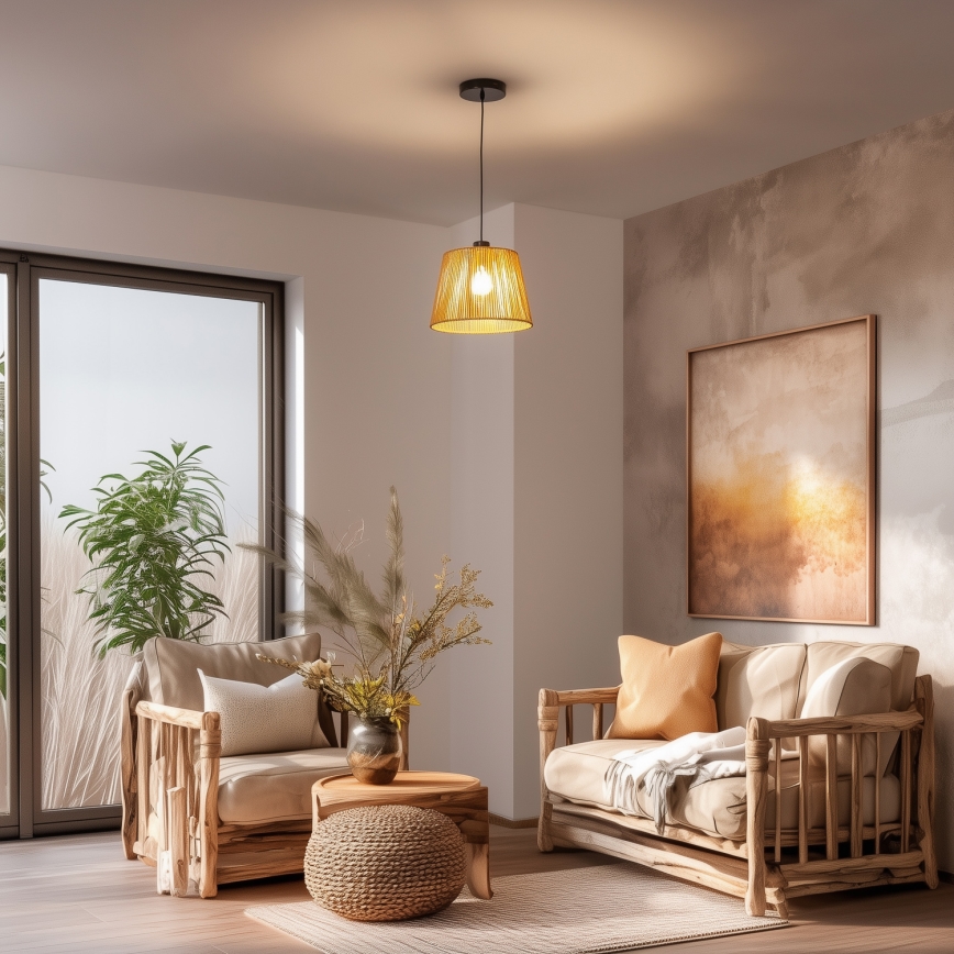 Brilagi - LED-riippuvalaisin johdolla CERIA BOHO 1xE27/40W/230V Ø 28 cm, ruskea