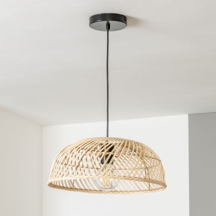 Brilagi - LED-riippuvalaisin johdolla CERIA BOHO 1xE27/40W/230V Ø 60 cm, rottinkivarjostin