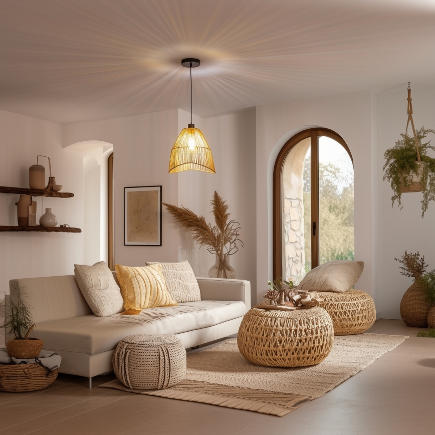 Brilagi - LED-riippuvalaisin kaapelilla CERIA BOHO 1xE27/40W/230V halkaisija 30 cm ruskea