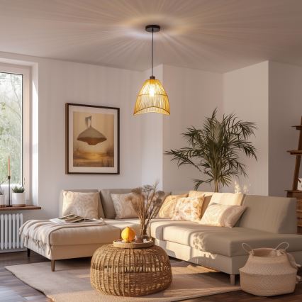 Brilagi - LED-riippuvalaisin kaapelilla CERIA BOHO 1xE27/40W/230V halkaisija 30 cm ruskea