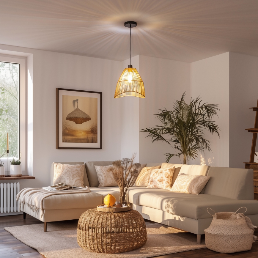 Brilagi - LED-riippuvalaisin kaapelilla CERIA BOHO 1xE27/40W/230V halkaisija 30 cm ruskea