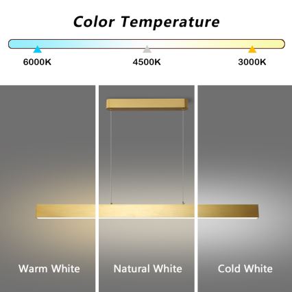Brilagi - LED-riippuvalaisin köydellä SLEEKLINE LED/40W/230V 3000/4500/6000K kulta