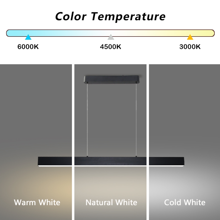 Brilagi - LED-riippuvalaisin köydellä SLEEKLINE LED/40W/230V 3000/4500/6000K musta