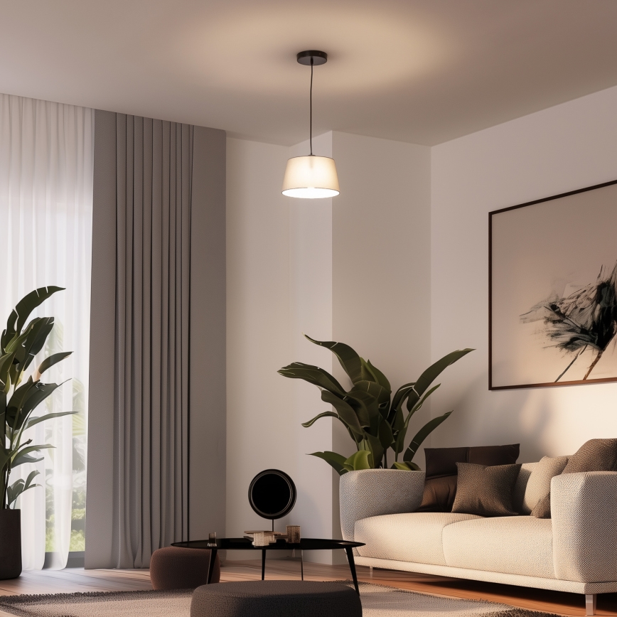 Brilagi - LED-riippuvalaisin vaijerilla CERIA 1xE27/40W/230V, halkaisija 25 cm, harmaa