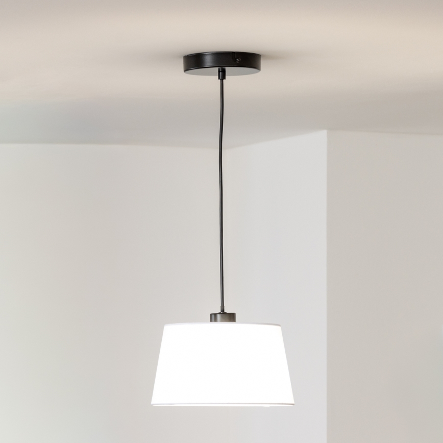 Brilagi - LED-riippuvalaisin vaijerilla CERIA, 1xE27/40W/230V, halkaisija 25 cm, valkoinen